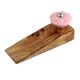 Pink Wheel Flower Ceramic Wooden Door Stopper